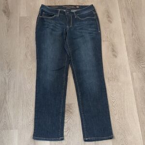 Faded Glory Women's Straight Leg Jeans in Dark Wash Blue